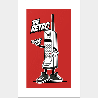 RETRO HANDPHONE CARTOON Posters and Art